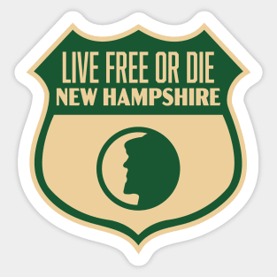 New Hampshire - Vintage Live Free or Die Shield Sticker